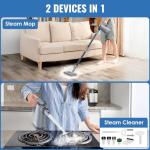 FEPPO Steam Mop & Detachable Handheld Steam Cleaner for Home and Floor Cleaning, 15s Heat-Up, 230°F Floor Steamer for Deep Cleaning with Multi-purpose Attachments Hardwood Floors, Tile,Grout,Furniture