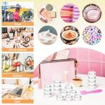 MotBach 200 Pack 5g Plastic Jars with Lids, 5ml Round Clear Cosmetic Containers Makeup Jars, 5gram Travel Size Container Jar with Spatulas for Makeup Sample Lotion Cream Ointment Salve Balm Powder