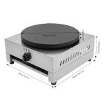 JINHZIXIU 16Inch Gas Crepe Maker Commercial Pancake Maker Stainless Steel Flat Plate Crepe Griddle Pancake Making Machine with Drawer & Scraper for Restaurant, Canteen
