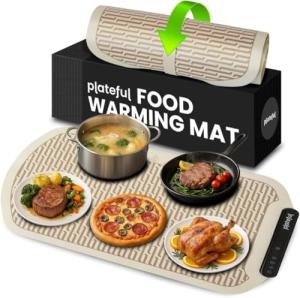 Plateful Warming Mat for Food - Food Warming Mat for Buffets Party, Electric Heating Trays/Pad Warmer for Countertop, Warm Tray to Keep Plates Hot for Kitchen, Party