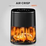 NEWBULIG Air Fryer, 6QT Square Airfryer with Visual Window, 400℉ Fast Heating Air Fryers Oven with Timer, Auto-Off, Non Toxic & Non Stick, Multiple 12 Modes for Roast, Bake, Dehydrate, Fry, Reheat