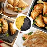 Tortilla Sealer Crimper Press Maker – 3 in 1 Adjustable 6 8 10 Inch Tool Machine for Quesadilla Taco Burrito Empanada Dumpling - Tortillas folder for Wrap Sandwich Empanadas Pie