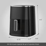 NEWBULIG Air Fryer, 6QT Square Airfryer with Visual Window, 400℉ Fast Heating Air Fryers Oven with Timer, Auto-Off, Non Toxic & Non Stick, Multiple 12 Modes for Roast, Bake, Dehydrate, Fry, Reheat
