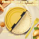 Tortilla Sealer Crimper Press Maker – 3 in 1 Adjustable 6 8 10 Inch Tool Machine for Quesadilla Taco Burrito Empanada Dumpling - Tortillas folder for Wrap Sandwich Empanadas Pie