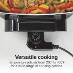 Hamilton Beach Durathon Reversible Ceramic Skillet, 12"x15" Removable Reversible Pan, R25824 (Renewed)