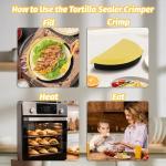 Tortilla Sealer Crimper Press Maker – 3 in 1 Adjustable 6 8 10 Inch Tool Machine for Quesadilla Taco Burrito Empanada Dumpling - Tortillas folder for Wrap Sandwich Empanadas Pie