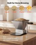 VEVOR Manual Grain Mill, Homebrew Malt Grinder, Adjustable Barley Mill Crusher for Wheat Beer Brewing - with 2 Stainless Steel Rollers, 1.06 Gallon Hopper & Metal Base Plate