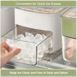 Ice Cube Tray with Lid & Bin Ice Maker Ice Trays for Freezer Ice Container- Reusable Ice Mold for Whiskey, Cocktail, Coffee, Beer Drinks with Ice Trays Ice Tongs (Green)