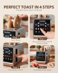 Zachvo 2 Slice Toaster with Smart Touchscreen & Digital Countdown Timer, 1.5" Wide Slot Toaster for Bagels & Bread, 6 Shade Settings, Memory, Defrost & Reheat, Slim Stainless Steel Design for Kitchen