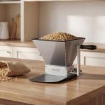 VEVOR Manual Grain Mill, Homebrew Malt Grinder, Adjustable Barley Mill Crusher for Wheat Beer Brewing - with 2 Stainless Steel Rollers, 1.06 Gallon Hopper & Metal Base Plate