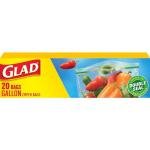 Glad Zipper Food Storage Zipper Bags - Gallon - 20 Count