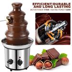 Chocolate Fountain, 4 Tiers Electric Melting Machine Chocolate Fondue Fountain Set with 4pcs Stainless Steel Forks, 4-Pound Capacity for Nacho Cheese, BBQ Sauce, Ranch