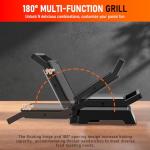 Panini Press Grill, 1200W Sandwich Maker with Non-Stick Plates, Standard 2-Slice Sandwich Press Electric Indoor Grill, Opens 180° to Fit Any Size of Food, Removable Drip Tray, Stainless Steel, Sliver