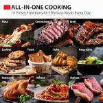 TOSHIBA 10-in-1 Convection Toaster Oven, 6-Slice Countertop Oven, 1500W with Toast, Bake, Broil, Rotisserie & Pizza Functions, LCD Knob Controls, 6 Accessories, Stainless Steel