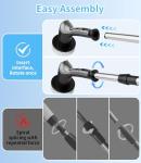 Electric Spin Scrubber with 3 Speed, Adjustable Extension Handle, 8 Brush Heads,Cordless Power Cleaning Brush for Bathroom, Tile, Kitchen-Grey