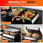 Panini Press Grill, 1200W Sandwich Maker with Non-Stick Plates, Standard 2-Slice Sandwich Press Electric Indoor Grill, Opens 180° to Fit Any Size of Food, Removable Drip Tray, Stainless Steel, Sliver
