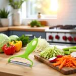 Green Cabbage Shredder,Vegetable Cutter Cabbage Slicer,Stainless Steel Fruit Vegetable Potato Peeler Graters Kitchen Must Have for Home Restaurants Kitchen Utensils and Gadgets 18 * 12cm