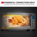 TOSHIBA 10-in-1 Convection Toaster Oven, 6-Slice Countertop Oven, 1500W with Toast, Bake, Broil, Rotisserie & Pizza Functions, LCD Knob Controls, 6 Accessories, Stainless Steel