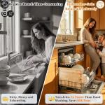 Easy-Clean Dishwasher-Safe Bamboo Cutting Board: 14×10.6 Inch Lightweight Reversible for Kitchen Meat & Serving - Durable Chopping Board with Juice Groove & Hanging Hole for Easy Storage