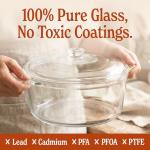 MAGNIFIQUE 4.5 Quart 8-in-1 Glass Pot Multi-Cooker, Programmable Round Slow Cooker with Removable Non-Toxic Glass Pot, Rice-cooking, Nonstick, Oatmeal