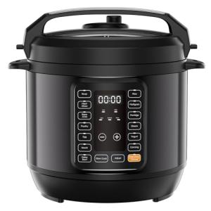 NEWBULIG 16-in-1 Electric Pressure Cooker, 6QT Multi Cooker with 12 Presets, Slow Cook Rice Steamer Sauté Soup Meat Stew Canning Yogurt Maker, Ceramic Inner Pot & Recipe Book Included, Black