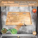 Easy-Clean Dishwasher-Safe Bamboo Cutting Board: 14×10.6 Inch Lightweight Reversible for Kitchen Meat & Serving - Durable Chopping Board with Juice Groove & Hanging Hole for Easy Storage