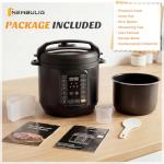 NEWBULIG 16-in-1 Electric Pressure Cooker, 6QT Multi Cooker with 12 Presets, Slow Cook Rice Steamer Sauté Soup Meat Stew Canning Yogurt Maker, Ceramic Inner Pot & Recipe Book Included, Black