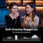 Silonn Nugget Ice Maker Countertop, Auto Drop Ice, Self Cleaning Ice Machine, 40 lbs/24H Soft Chewable Ice, Self Dispensing Nugget Ice Maker for Home, Kitchen and Party
