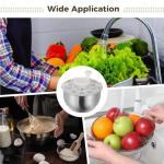 Large Stainless Steel Salad Spinner, Lettuce Spinner Vegetable Strainer Set, Fruit Straining Spinner with Self-Locking Lid