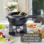 Spring SAAS Fee Cast Iron Black Fondue Set 20cm