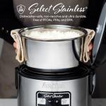 AROMA® Select Stainless® Rice Cooker, 4-Cup (Uncooked) / 8-Cup (Cooked), 2 Qt, Stainless Steel Inner Pot, Multicooker, Steamer, Stainless Steel, ARC-914SBDS