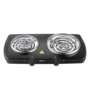 MIOAOTCE Double Burner Hot Plate Electric, 1800 Watts Electric Burner with 5.2" & 6" Coiled Element, Adjustable Temperature, for Dorm, Office, Home, Camp, Compatible for All Cookwares