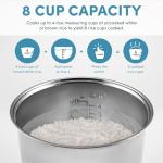 AROMA® Select Stainless® Rice Cooker, 4-Cup (Uncooked) / 8-Cup (Cooked), 2 Qt, Stainless Steel Inner Pot, Multicooker, Steamer, Stainless Steel, ARC-914SBDS