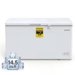 Garvee 14.5cuft Chest Freezer, Large Capacity Freezer Stand Alone with 6 Movable Wheels, Mechanical Temperature Control, 2 Removable Baskets, for Garage/Home/Office, White