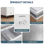 Garvee 14.5cuft Chest Freezer, Large Capacity Freezer Stand Alone with 6 Movable Wheels, Mechanical Temperature Control, 2 Removable Baskets, for Garage/Home/Office, White