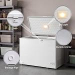 Garvee 14.5cuft Chest Freezer, Large Capacity Freezer Stand Alone with 6 Movable Wheels, Mechanical Temperature Control, 2 Removable Baskets, for Garage/Home/Office, White