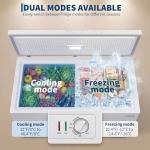 Garvee 14.5cuft Chest Freezer, Large Capacity Freezer Stand Alone with 6 Movable Wheels, Mechanical Temperature Control, 2 Removable Baskets, for Garage/Home/Office, White