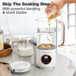 Automatic Nut Milk Maker, 35 oz(1000ml) Homemade Almond, Oat, Soy, Plant-Based Milk and Dairy Free Beverages, Almond Milk Maker with Delay Start/Keep Warm/Boil Water, Soy Milk Maker with Nut Milk Bag