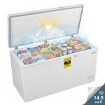 Garvee 14.5cuft Chest Freezer, Large Capacity Freezer Stand Alone with 6 Movable Wheels, Mechanical Temperature Control, 2 Removable Baskets, for Garage/Home/Office, White