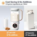 Automatic Nut Milk Maker, 35 oz(1000ml) Homemade Almond, Oat, Soy, Plant-Based Milk and Dairy Free Beverages, Almond Milk Maker with Delay Start/Keep Warm/Boil Water, Soy Milk Maker with Nut Milk Bag