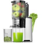 EanOruus Cold Press Juicer, 5.8" Wide Feed Chute Juice Extractor Machine with 400W, High Juice Yield, Slow Masticating Juicer for Whole Vegetables & Fruits, Silver