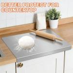 L-Shaped Stainless Steel Cutting Board for Kitchen,Small Cutting Boards 15x11 Inch Non-Slip Dishwasher Safe Double-Sided Use for Suitable for Meat, Fruits, Vegetables, Bread，Baking