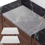 Yiyiring 2 Pack Extra Large Silicone Protector Mats for Kitchen Counter with Edge Protection 28"x20" Countertop Heat Resistant Baking Mats, Non Slip and Easy to Clean Table Desk Mat, 1mm Translucent