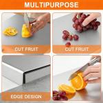 L-Shaped Stainless Steel Cutting Board for Kitchen,Small Cutting Boards 15x11 Inch Non-Slip Dishwasher Safe Double-Sided Use for Suitable for Meat, Fruits, Vegetables, Bread，Baking