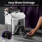 Kismile Nugget Ice Makers Countertop,35Lbs/24H,Portable Sonic Ice Machine with Self-Cleaning,One-Click Operation for Home/Office(Stainless Steels Silver)