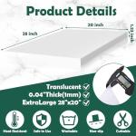 Yiyiring 2 Pack Extra Large Silicone Protector Mats for Kitchen Counter with Edge Protection 28"x20" Countertop Heat Resistant Baking Mats, Non Slip and Easy to Clean Table Desk Mat, 1mm Translucent