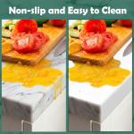 Yiyiring 2 Pack Extra Large Silicone Protector Mats for Kitchen Counter with Edge Protection 28"x20" Countertop Heat Resistant Baking Mats, Non Slip and Easy to Clean Table Desk Mat, 1mm Translucent