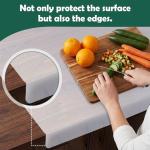 Yiyiring 2 Pack Extra Large Silicone Protector Mats for Kitchen Counter with Edge Protection 28"x20" Countertop Heat Resistant Baking Mats, Non Slip and Easy to Clean Table Desk Mat, 1mm Translucent