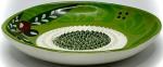 BonCera, All-in-one Premium Ceramic Garlic Grater Plate 4-Piece Set - Vintage Green Olive Design - For Garlic, Ginger, Chocolate, and more! - Comes with 5" Plate, Peeler, Brush, and Stand