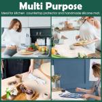 Yiyiring 2 Pack Extra Large Silicone Protector Mats for Kitchen Counter with Edge Protection 28"x20" Countertop Heat Resistant Baking Mats, Non Slip and Easy to Clean Table Desk Mat, 1mm Translucent